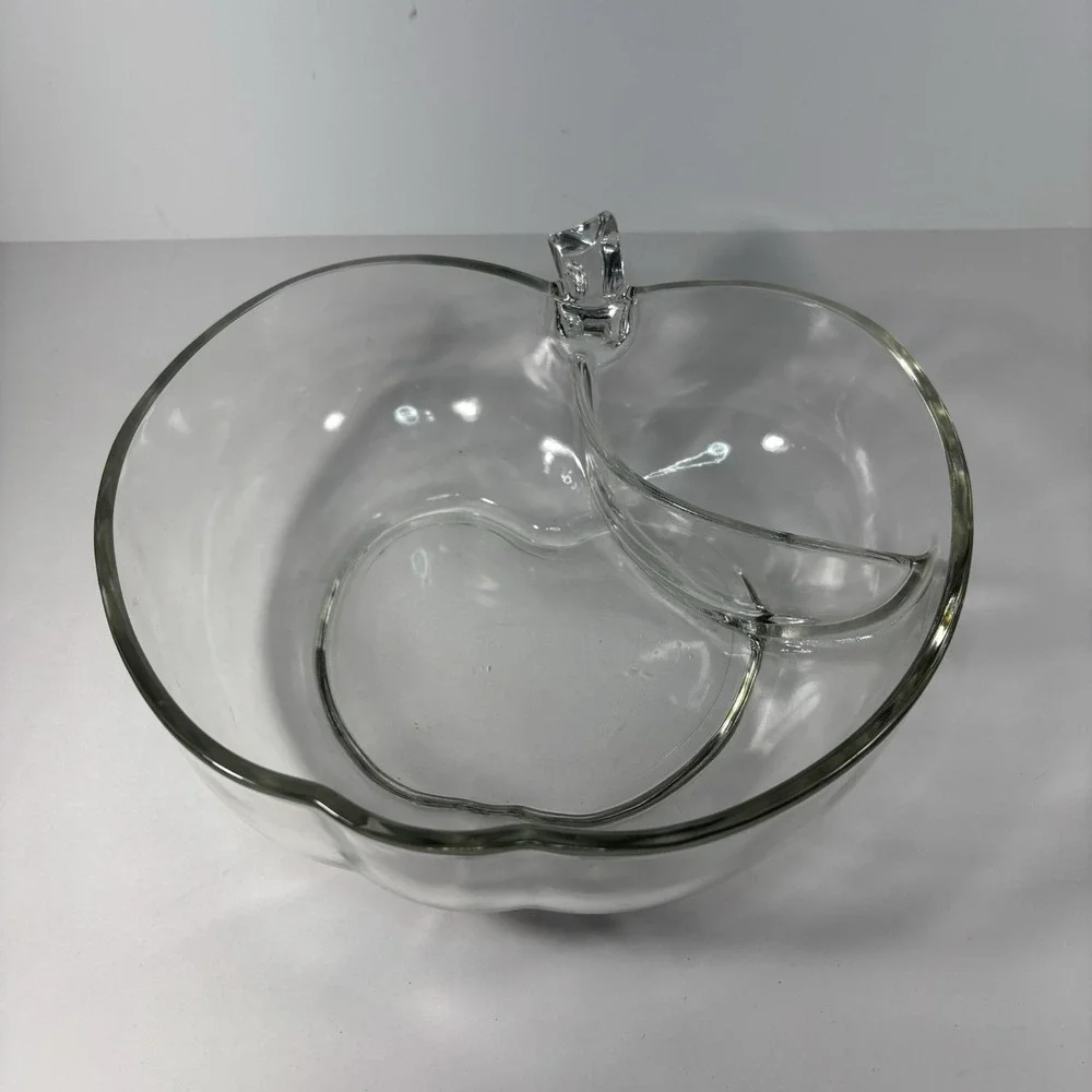 Clear Hazel Atlas Apple Serving Dish - Divided